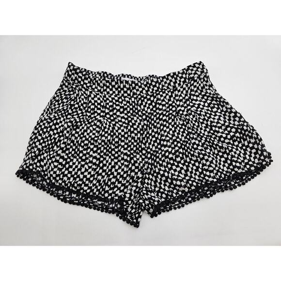 Mod Women's M Black and White Elastic Waist Pull On Shorts - Picture 1 of 7